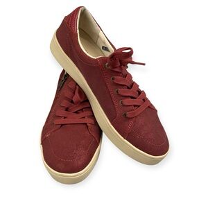 Revitalign Wrigley Low Top Rosewood Shimmer Slip-On Side Zip and Lace Up Size 9